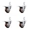 Service Caster 3 Inch Maroon Poly Wheel Swivel 7/8 Inch Square Stem Caster Set Total Lock Brake SCC-SQTTL20S314-PPUB-MRN-78-4 - alternate 1